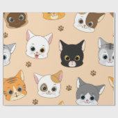 Papier Cadeau Motif de chat (Plat)