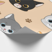 Papier Cadeau Motif de chat (Coin)