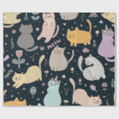 Papier Cadeau Motif de chat (Plat)