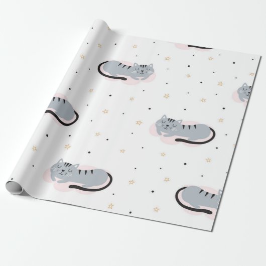 Papier Cadeau Motif de chat (Déroulé)