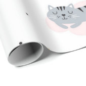 Papier Cadeau Motif de chat (Coin rond)