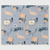 Papier Cadeau Motif de chat (Plat)