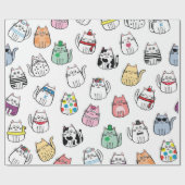 Papier Cadeau Motif de chat (Plat)