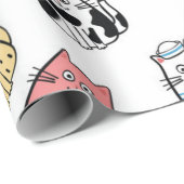 Papier Cadeau Motif de chat (Coin rond)