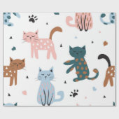 Papier Cadeau Motif de chat (Plat)