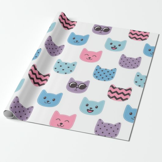 Papier Cadeau Motif de chat (Déroulé)