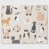 Papier Cadeau Motif de chat (Plat)
