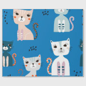 Papier Cadeau Motif de chat (Plat)