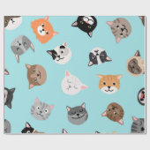 Papier Cadeau Motif de chat (Plat)