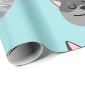 Papier Cadeau Motif de chat (Coin rond)