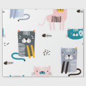 Papier Cadeau Motif de chat (Plat)