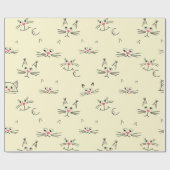 Papier Cadeau Motif de chat (Plat)