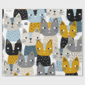 Papier Cadeau Motif de chat (Plat)