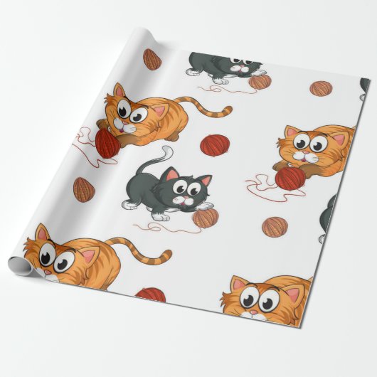 Papier Cadeau Motif de chat (Déroulé)