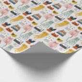 Papier Cadeau Motif de chat à main mignon Doodle (Coin)