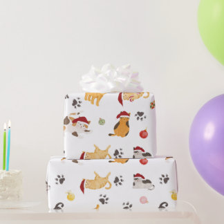 Papier Cadeau Motif de chat de vacances mignon