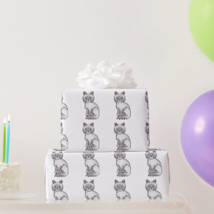 Papier Cadeau Motif de chat Lilac Point Tabby Birman / Ragdoll