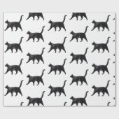 Papier Cadeau Motif de chat noir (Plat)