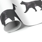 Papier Cadeau Motif de chat noir (Coin rond)