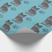 Papier Cadeau Motif de chat russe bleu mignon (Coin)