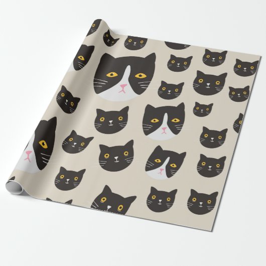 Papier Cadeau Motif de chat sans joint/ (Déroulé)