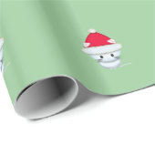Papier Cadeau Motif de chaton de Noël mignon (Coin rond)