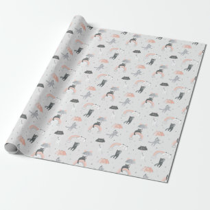 Papier Cadeau Motif de chats à plume