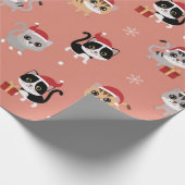 Papier Cadeau Motif de chats de Noël mignons (Coin)