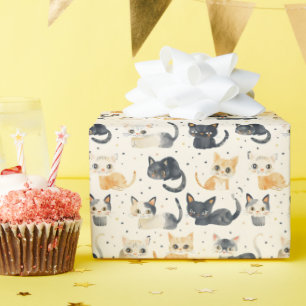 Papier Cadeau Motif de chats étranges