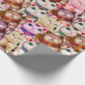 Papier Cadeau Motif de chats Maneki-neko (Coin)