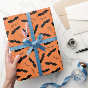Papier Cadeau Motif de chauve-souris d'Halloween