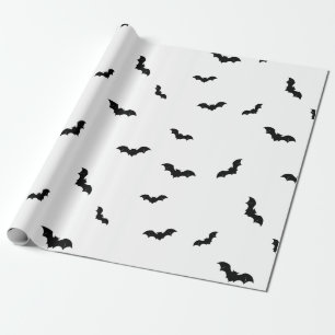 Papier Cadeau Motif de chauve-souris d'Halloween effrayant