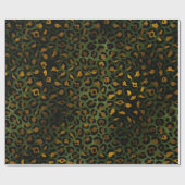 Papier Cadeau Motif de Cheetah Leopard vert de la jungle (Plat)