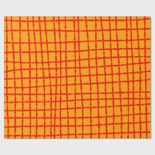 Papier Cadeau Motif de chèque rouge orange gras et dynamique (Plat)