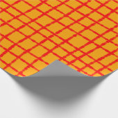 Papier Cadeau Motif de chèque rouge orange gras et dynamique (Coin)