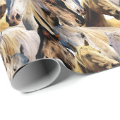 Papier Cadeau Motif de chevaux (Coin rond)