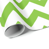 Papier Cadeau Motif de Chevron de vert vert et de blanc (Coin rond)