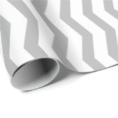 Papier Cadeau Motif de chevron gris zig zag strié Noël (Coin rond)