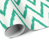 Papier Cadeau Motif de chevron vert kat texturé chic moderne (Coin rond)