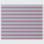 Papier Cadeau Motif de Chevrons d'impression mixte rose et bleu (Plat)