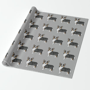 Papier Cadeau Motif de chien Corgi Gallois Pembroke tricolore no