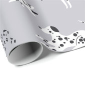 Papier Cadeau Motif de chien dalmate mignon (Coin rond)