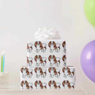 Papier Cadeau Motif de chien de dessin animé japonais Chin rouge