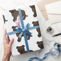 Motif de chien de dessin animé mignon anglais Staf