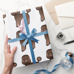 Papier Cadeau Motif de chien de dessin animé mignon Caniche joue