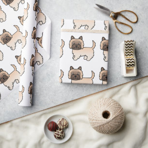 Papier Cadeau Motif de chien de dessin animé mignon Terrier Cair