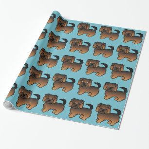 Papier Cadeau Motif de chien de dessin animé Norfolk Terrier Gri