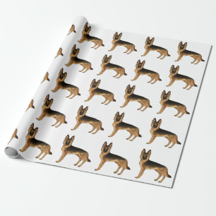Papier Cadeau Motif de chien de dessin animé Shepherd allemand n