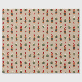Papier Cadeau Motif de chien de Noël en lumières espiègles