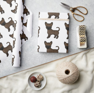 Papier Cadeau Motif de chien mignon Chihuahua à poil lisse bring